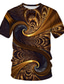 Χαμηλού Κόστους Ανδρικά 3D T-shirts-Ανδρικά Μπλουζάκι Πουκάμισο Υψηλής Ποιότητας Καλοκαίρι Γραφική Αφηρημένο Κοντομάνικο Στρογγυλή Λαιμόκοψη Δρόμος Κλαμπ Στάμπα Ρούχα Ρούχα Υψηλής Ποιότητας Κομψό στυλ street Εξωγκωμένος Καφέ