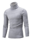 cheap Men&#039;s Pullover Sweater-Men&#039;s Sweater Pullover Knit Stripe Solid Color Turtleneck Stylish Casual Daily Winter White Black XS S L / Long Sleeve / Regular Fit