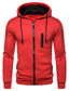 cheap Basic Hoodie Sweatshirts-Men&#039;s Zip Up Hoodie Hoodie Jacket Hoodie Basic Casual Color Block Solid Colored Light gray Red Navy Blue Black Hooded Daily Clothing Clothes Regular Fit