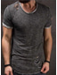 お買い得  メンズカジュアルTシャツ-男性用 Tシャツ 半袖 ブラック グレー パープル グラフィック ソリッド ラウンドネック 日常 服装 カジュアル 筋