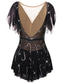 ieftine Rochii de patinaj artistic-Rochie de Patinaj Artistic Pentru femei Fete Πατινάζ στο πάγο Rochii Ținute Violet Negru Alb Deschide Înapoi Spandex Fire întinse Înaltă Elasticitate Antrenament Competiție Ținută Patinaj