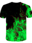 Χαμηλού Κόστους Ανδρικά 3D T-shirts-Ανδρικά Πουκάμισο Μπλουζάκι Κομψό στυλ street Εξωγκωμένος Υψηλής Ποιότητας Καλοκαίρι Κοντομάνικο Πράσινο του τριφυλλιού Θαλασσί Φούξια Πορτοκαλί Γραφική Φλόγα Στρογγυλή Λαιμόκοψη Κλαμπ Παραλία Στάμπα