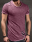 abordables T-shirts décontractés pour hommes-Homme T shirt Tee Manches Courtes Noir Gris Violet Graphic Couleur Pleine Col Rond du quotidien Vêtements Casual Muscle