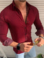 رخيصةأون قمصان رجالية مطبوعة-رجالي قميص مخطط هندسي قبة قبعة القميص مناسب للبس اليومي مناسب للخارج بقع طباعة كم طويل قمم أساسي أناقة الشارع أبيض أصفر أحمر