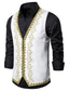 ieftine Vesta bărbați-Bărbați Γιλέκο Vestă Crăciun Petrecere Nuntă Anul Nou Renașterea medievală Vară Primăvară Stil Vintage Brodată Poliester Cosplay Bloc Culoare În V Subțire Negru Alb Roșu-aprins Vestă