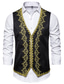 ieftine Vesta bărbați-Bărbați Γιλέκο Vestă Crăciun Petrecere Nuntă Anul Nou Renașterea medievală Vară Primăvară Stil Vintage Brodată Poliester Cosplay Bloc Culoare În V Subțire Negru Alb Roșu-aprins Vestă
