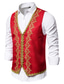 ieftine Vesta bărbați-Bărbați Γιλέκο Vestă Crăciun Petrecere Nuntă Anul Nou Renașterea medievală Vară Primăvară Stil Vintage Brodată Poliester Cosplay Bloc Culoare În V Subțire Negru Alb Roșu-aprins Vestă