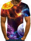 Χαμηλού Κόστους Ανδρικά 3D T-shirts-Ανδρικά Μπλουζάκι Πουκάμισο Υψηλής Ποιότητας Καλοκαίρι Γαλαξίας Γραφική Συνδυασμός Χρωμάτων 3D Κοντομάνικο Στρογγυλή Λαιμόκοψη Αργίες Κλαμπ Στάμπα Ρούχα Ρούχα Υψηλής Ποιότητας Κομψό στυλ street