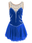 cheap Figure Skating Dresses-Figure Skating Dress Women&#039;s Girls&#039; Ice Skating Dress Yan pink Aegean Blue White Patchwork Mesh Spandex Practice Competition Skating Wear Handmade Jeweled Rhinestone Sleeveless Ice Skating Figure