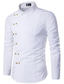 billiga Formella skjortor-herrskjorta enfärgad klassisk krage daglig långärmad slimmade toppar vit svart röd klänning skjorta bröllop