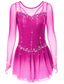 baratos Vestidos de Patinação Artística-Vestidos para Patinação Artística Mulheres Para Meninas Patinação no Gelo Vestidos Cinza escuro Violeta Roxo Com Transparência Elastano Elasticidade Alta Treino Ensaio / Prática Competição Roupa para