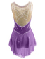 cheap Figure Skating Dresses-Figure Skating Dress Women&#039;s Girls&#039; Ice Skating Dress Yan pink Aegean Blue White Patchwork Mesh Spandex Practice Competition Skating Wear Handmade Jeweled Rhinestone Sleeveless Ice Skating Figure