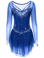baratos Vestidos de Patinação Artística-Vestidos para Patinação Artística Mulheres Para Meninas Patinação no Gelo Vestidos Cinza escuro Violeta Roxo Com Transparência Elastano Elasticidade Alta Treino Ensaio / Prática Competição Roupa para