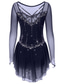 baratos Vestidos de Patinação Artística-Vestidos para Patinação Artística Mulheres Para Meninas Patinação no Gelo Vestidos Cinza escuro Violeta Roxo Com Transparência Elastano Elasticidade Alta Treino Ensaio / Prática Competição Roupa para