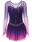baratos Vestidos de Patinação Artística-Vestidos para Patinação Artística Mulheres Para Meninas Patinação no Gelo Vestidos Cinza escuro Violeta Roxo Com Transparência Elastano Elasticidade Alta Treino Ensaio / Prática Competição Roupa para