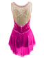 cheap Figure Skating Dresses-Figure Skating Dress Women&#039;s Girls&#039; Ice Skating Dress Yan pink Aegean Blue White Patchwork Mesh Spandex Practice Competition Skating Wear Handmade Jeweled Rhinestone Sleeveless Ice Skating Figure
