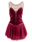 cheap Figure Skating Dresses-Figure Skating Dress Women&#039;s Girls&#039; Ice Skating Dress Yan pink Aegean Blue White Patchwork Mesh Spandex Practice Competition Skating Wear Handmade Jeweled Rhinestone Sleeveless Ice Skating Figure