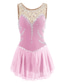 cheap Figure Skating Dresses-Figure Skating Dress Women&#039;s Girls&#039; Ice Skating Dress Yan pink Aegean Blue White Patchwork Mesh Spandex Practice Competition Skating Wear Handmade Jeweled Rhinestone Sleeveless Ice Skating Figure