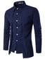 billiga Formella skjortor-Herr Skjorta Solid färg Krage Tröjkrage Dagligen Långärmad Blast Grundläggande Vit Svart Rubinrött