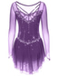 baratos Vestidos de Patinação Artística-Vestidos para Patinação Artística Mulheres Para Meninas Patinação no Gelo Vestidos Cinza escuro Violeta Roxo Com Transparência Elastano Elasticidade Alta Treino Ensaio / Prática Competição Roupa para
