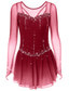baratos Vestidos de Patinação Artística-Vestidos para Patinação Artística Mulheres Para Meninas Patinação no Gelo Vestidos Cinza escuro Violeta Roxo Com Transparência Elastano Elasticidade Alta Treino Ensaio / Prática Competição Roupa para