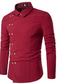 رخيصةأون قمصان فستان-قميص رجالي بياقة كلاسيكية بألوان سادة يومية بأكمام طويلة ملابس علوية ضيقة باللون الأبيض والأسود والأحمر قميص الزفاف