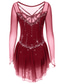 baratos Vestidos de Patinação Artística-Vestidos para Patinação Artística Mulheres Para Meninas Patinação no Gelo Vestidos Cinza escuro Violeta Roxo Com Transparência Elastano Elasticidade Alta Treino Ensaio / Prática Competição Roupa para
