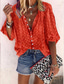 cheap Women&#039;s Blouses &amp; Shirts-Women&#039;s Blouse Shirt Plain Solid Colored Geometric Shirt Collar Basic Elegant Vintage Tops Blue Gray Orange