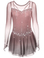 baratos Vestidos de Patinação Artística-Vestidos para Patinação Artística Mulheres Para Meninas Patinação no Gelo Vestidos Cinza escuro Violeta Roxo Com Transparência Elastano Elasticidade Alta Treino Ensaio / Prática Competição Roupa para