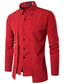 cheap Dress Shirts-Men&#039;s Shirt Dress Shirt Solid Colored Collar Shirt Collar Daily Long Sleeve Tops Basic White Black Red