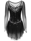 baratos Vestidos de Patinação Artística-Vestidos para Patinação Artística Mulheres Para Meninas Patinação no Gelo Vestidos Cinza escuro Violeta Roxo Com Transparência Elastano Elasticidade Alta Treino Ensaio / Prática Competição Roupa para
