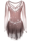 baratos Vestidos de Patinação Artística-Vestidos para Patinação Artística Mulheres Para Meninas Patinação no Gelo Vestidos Cinza escuro Violeta Roxo Com Transparência Elastano Elasticidade Alta Treino Ensaio / Prática Competição Roupa para
