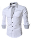 billige Pæne skjorter-herreskjorte ensfarvet plus size krave spredt krave dagligt arbejde langærmede slim toppe bomuld afslappet hvid sort marineblå / efterår / forår / sommer kjole skjorter