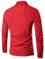 voordelige Nette overhemden-Voor heren Overhemd Effen Kraag Overhemdkraag Dagelijks Lange mouw Tops Basic Wit Zwart Rood
