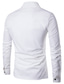 Χαμηλού Κόστους Επίσημα πουκάμισα-Ανδρικά Πουκάμισο Επίσημο Πουκάμισο Μονόχρωμο Γιακάς Κολάρο Πουκαμίσου Καθημερινά Μακρυμάνικο Άριστος Βασικό Λευκό Μαύρο Ρουμπίνι