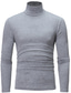 levne pánský pulovrový svetr-pánské tričko v čisté barvě zateplené topy roláku s dlouhým rukávem základní ležérní základní vrstvy pohodlí pulovr ve štíhlém střihu košile halenka na podzim tmavě modrá