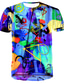 tanie T-shirty 3D męskie-Męskie Koszula Podkoszulek Designerskie Lato Krótki rękaw Graficzny 3D Nadruk Okrągły dekolt Codzienny Kij Nadruk Odzież Odzież 1 szt Designerskie Moda miejska Tęczowy