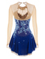 abordables Robes de Patinage Artistique-Robe de Patinage Artistique Femme Fille Patinage Robes Tenue Violet Jaune Vieux rose Patchwork Fleur Maille Spandex Compétition Tenue de Patinage Fait à la main A Bijoux Strass manche longue Patinage