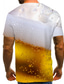 cheap Men&#039;s 3D T-shirts-Men&#039;s T shirt Tee Shirt Tee Designer Chic &amp; Modern Comfortable Summer Short Sleeve Black Yellow Gold Red Graphic Beer Print Round Neck Daily Holiday Print Clothing Clothes Designer Chic &amp; Modern