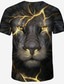 cheap Men&#039;s 3D T-shirts-Men&#039;s T shirt Tee Tee Streetwear Exaggerated Designer Summer Short Sleeve Green Black Blue Purple Red Graphic Animal Lion Print Plus Size Crew Neck Causal Daily Print Clothing Clothes Regular Fit