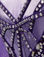 baratos Vestidos de Patinação Artística-Vestidos para Patinação Artística Mulheres Para Meninas Patinação no Gelo Vestidos Cinza escuro Violeta Roxo Com Transparência Elastano Elasticidade Alta Treino Ensaio / Prática Competição Roupa para