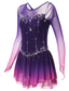 baratos Vestidos de Patinação Artística-Vestidos para Patinação Artística Mulheres Para Meninas Patinação no Gelo Vestidos Cinza escuro Violeta Roxo Com Transparência Elastano Elasticidade Alta Treino Ensaio / Prática Competição Roupa para