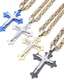 cheap Men&#039;s Trendy Jewelry-Pendant Necklace Long Necklace For Men&#039;s Party Street Gift Stainless Steel Titanium Steel Long Byzantine Cross Crucifix