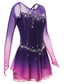 baratos Vestidos de Patinação Artística-Vestidos para Patinação Artística Mulheres Para Meninas Patinação no Gelo Vestidos Cinza escuro Violeta Roxo Com Transparência Elastano Elasticidade Alta Treino Ensaio / Prática Competição Roupa para