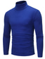 billige genser for menn-herre t-skjorte i rene farger termisk mock turtleneck topper lange ermer basic casual baselayers komfort slim fit pullover skjorte topper bluse for høsten marineblå