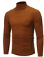 olcso férfi pulóver pulóver-tiszta színű férfi póló termikus modell garbó felsők hosszú ujjú egyszerű lezser alaprétegek kényelmes vékony szabású pulóver ing felsők blúz őszre sötétkék