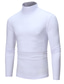 olcso férfi pulóver pulóver-tiszta színű férfi póló termikus modell garbó felsők hosszú ujjú egyszerű lezser alaprétegek kényelmes vékony szabású pulóver ing felsők blúz őszre sötétkék