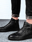 abordables Botas de hombre-Hombre Zapatos Botas Casual Británico Comodidad Usar prueba Color sólido Goma Otoño Invierno / Botines / Hasta el Tobillo