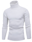 abordables pull-over pour hommes-Homme Pull Chandail Pullover Tricoter Rayé Col Roulé Vêtement Tenue Hiver Automne Noir Blanche S M L