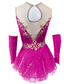 cheap Figure Skating Dresses-Figure Skating Dress Women&#039;s Girls&#039; Ice Skating Dress Outfits White / White Yellow &amp; Yellow Dark Purple Open Back Mesh Spandex Training Competition Skating Wear Handmade Crystal / Rhinestone Ice
